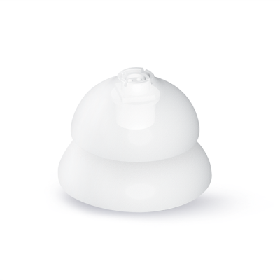The Click Dome Double is a white, dome-shaped plastic cap with a flip-top spout and double seal, shown on a plain white background.