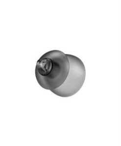 A gray, dome-shaped Instant Double Ear-Tip silicone ear tip is shown from an angle on a white background.