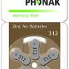 Phonak 312 Battery - 6 pack - 070-0370