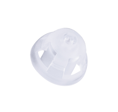 A clear, round plastic Standard Dome RIE (NP/LP) with open slots and a slightly domed top is shown on a white background.